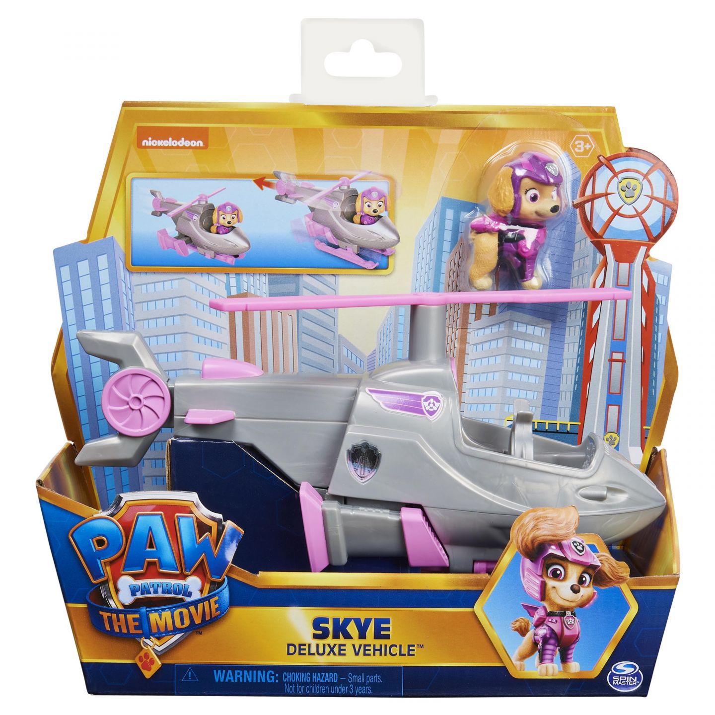 PAW Patrol De Film - Deluxe-speelgoedvliegtuig met verzamelfiguur van Skye PAW Patrol De Film - Deluxe-speelgoedvliegtuig met verzamelfiguur van Skye