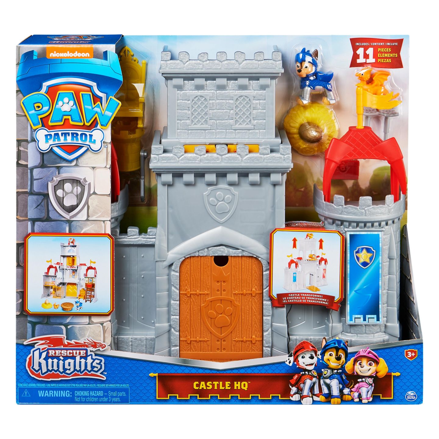 PAW Patrol Rescue Knights - Transformerend Kasteel - 11-delige speelset met actiefiguren van Chase en minidraak Draco PAW Patrol Rescue Knights - Transformerend Kasteel - 11-delige speelset met actiefiguren van Chase en minidraak Draco