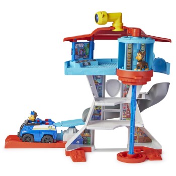 PAW Patrol, Uitkijktoren-speelset met voertuigwerper 2 Chase-actiefiguren de politieauto van Chase en accessoires PAW Patrol, Uitkijktoren-speelset met voertuigwerper 2 Chase-actiefiguren de politieauto van Chase en accessoires